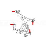 Prothane Red Rear Diff Mustache Bar Bushings for Evo 7/8/9 (13-1610)