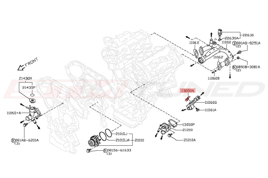 Nissan OEM Water Pump Connector Inlet Gasket for R35 GTR (13050-JF00A)