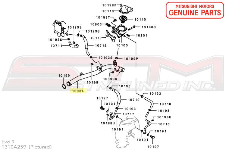 Mitsubishi OEM Water Pipe for Evo 9 (1310A259)