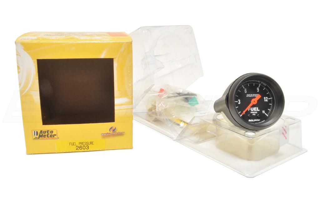 Auto Meter Z 52mm Fuel Pressure Gauge 0-15 PSI Mech (2603)