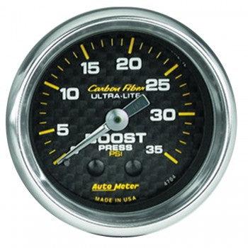 Boost: 0 to 35 PSI - Carbon Fiber Mechanical Gauge (2 1/16)
