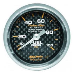 Fuel Pressure: 0-100 PSI Carbon Fiber Mechanical Gauge (2 1/16)