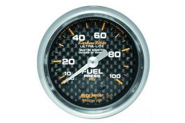 Fuel Pressure: 0-100 PSI Carbon Fiber Mechanical Gauge (2 1/16)