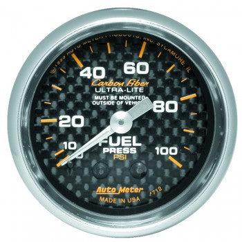Fuel Pressure: 0-100 PSI Carbon Fiber Mechanical Gauge (2 1/16)