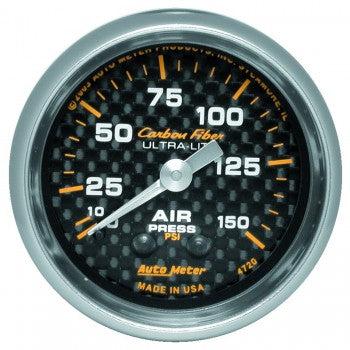 Air Pressure: 0-150 PSI - Carbon Fiber Mechanical Gauge (2 1/16)