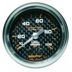 Oil Pressure: 0-100 PSI - Carbon Fiber Mechanical Gauge (2 1/16)