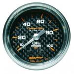 Oil Pressure: 0-100 PSI - Carbon Fiber Mechanical Gauge (2 1/16)
