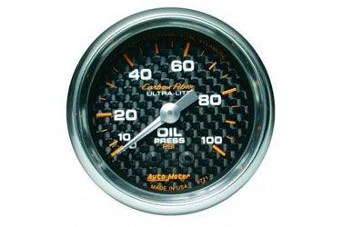 Oil Pressure: 0-100 PSI - Carbon Fiber Mechanical Gauge (2 1/16)