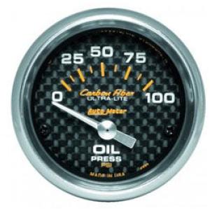 Oil Pressure: 0-100 PSI - Carbon Fiber Air-Core Gauge (2 1/16)