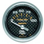 Oil Pressure: 0-100 PSI - Carbon Fiber Air-Core Gauge (2 1/16)