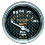 Oil Pressure: 0-100 PSI - Carbon Fiber Air-Core Gauge (2 1/16)