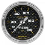 Pressure Gauge: 0-200 PSI - Carbon Fiber Mechanical Gauge (2 1/16)