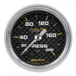 Pressure Gauge: 0-200 PSI - Carbon Fiber Mechanical Gauge (2 1/16)