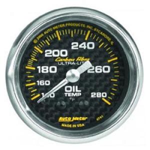 Oil Temperature: 140-280°F - Carbon Fiber Mechanical Gauge (2 1/16)