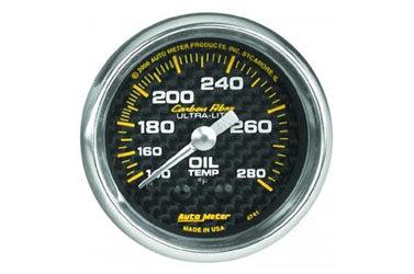Oil Temperature: 140-280°F - Carbon Fiber Mechanical Gauge (2 1/16)