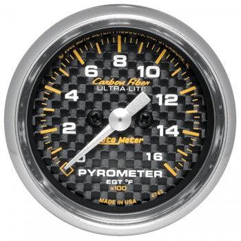 EGT Temperature: 0-1600°F - Carbon Fiber Stepper Motor Gauge (2 1/16)