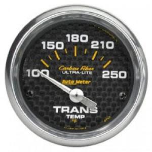 Transmission Temp: 100-250°F - Carbon Fiber Air-Core Gauge (2 1/16)