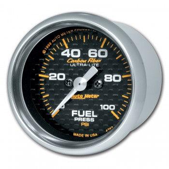 Fuel Pressure: 0-100 PSI - Carbon Fiber Stepper Motor Gauge (2 1/16)