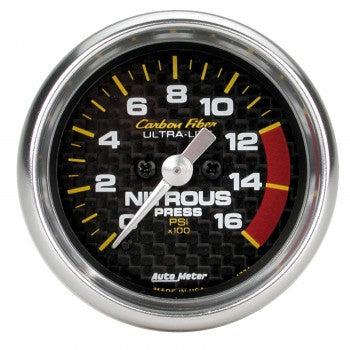 Nitrous Pressure: 0 - 1600PSI - Carbon Fiber Stepper Motor Gauge (2 1/16)