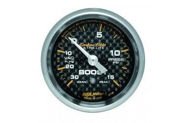 Boost/Vacuum: -30 to 15 PSI - Carbon Fiber Stepper Motor Gauge (2 1/16)