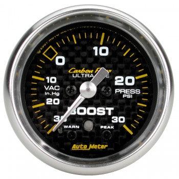 Boost/Vacuum: -30 to 30 PSI - Carbon Fiber Stepper Motor Gauge (2 1/16)