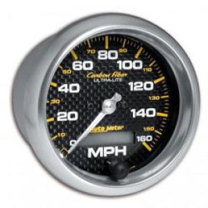 Speedometer: 0-160 MPH - Carbon Fiber Electric Gauge (3 3/8)