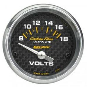 Voltmeter: 8-18V - Carbon Fiber Air-Core Gauge (2 1/16)