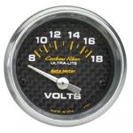 Voltmeter: 8-18V - Carbon Fiber Air-Core Gauge (2 1/16)