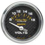 Voltmeter: 8-18V - Carbon Fiber Air-Core Gauge (2 1/16)