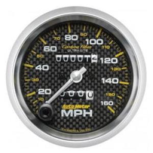 Speedometer: 0-160MPH - Carbon Fiber Mechanical Gauge (3 3/8)