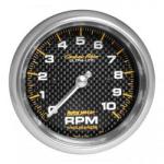 Tachometer: 0-10,000 RPM - Carbon Fiber In-Dash Gauge (3 3/8)