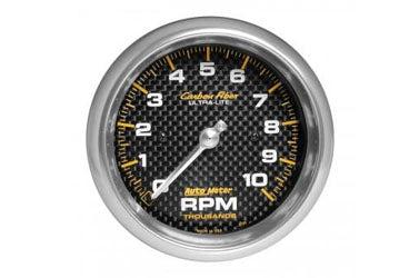 Tachometer: 0-10,000 RPM - Carbon Fiber In-Dash Gauge (3 3/8)