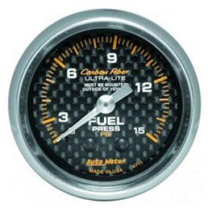 Fuel Pressure: 0-15 PSI - Carbon Fiber Mechanical Gauge (2 5/8)