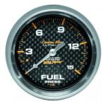 Fuel Pressure w/ Isolator: 0-15 PSI - Carbon Fiber Mechanical Gauge ( 2 5/8)