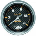 Fuel Pressure w/ Isolator: 0-15 PSI - Carbon Fiber Mechanical Gauge ( 2 5/8)