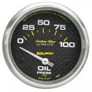 Oil Pressure: 0-100 PSI - Carbon Fiber Air-Core Gauge (2 5/8)