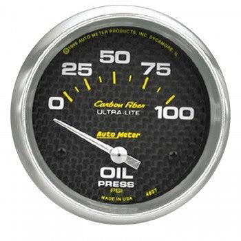 Oil Pressure: 0-100 PSI - Carbon Fiber Air-Core Gauge (2 5/8)