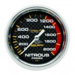 Nitrous Pressure: 0-2000 PSI - Carbon Fiber Mechanical Gauge (2 5/8)