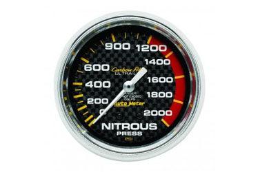 Nitrous Pressure: 0-2000 PSI - Carbon Fiber Mechanical Gauge (2 5/8)