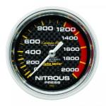 Nitrous Pressure: 0-2000 PSI - Carbon Fiber Mechanical Gauge (2 5/8)