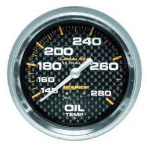 Oil Temperature: 140-280°F - Carbon Fiber Mechanical Gauge (2 5/8)