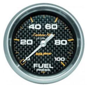 Fuel Pressure: 0-100 PSI - Carbon Fiber Stepper Motor Gauge (2 5/8)
