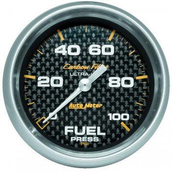 Fuel Pressure: 0-100 PSI - Carbon Fiber Stepper Motor Gauge (2 5/8)