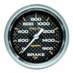 Brake Pressure: 0-1600 PSI - Carbon Fiber Stepper Motor Gauge (2 5/8)