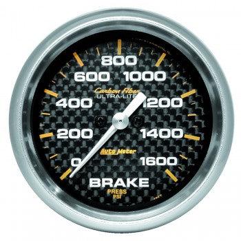 Brake Pressure: 0-1600 PSI - Carbon Fiber Stepper Motor Gauge (2 5/8)