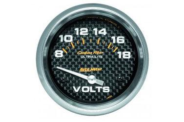 Voltmeter: 8-18V - Carbon Fiber Air-Core Gauge (2 5/8)