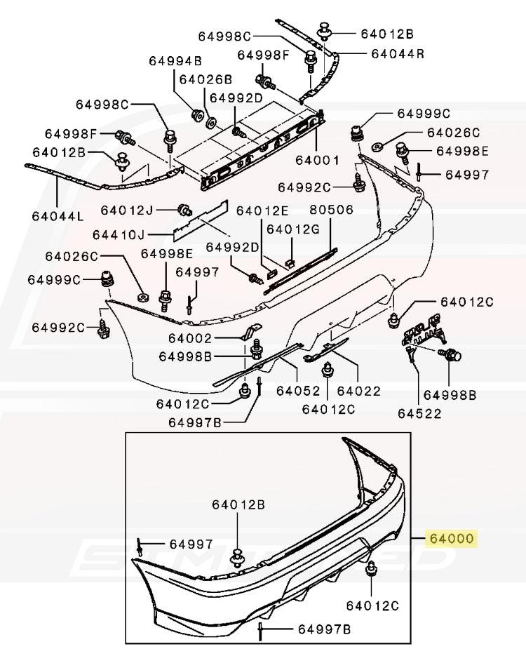 Mitsubishi OEM JDM Evo 9 Rear Bumper for Evo 7/8/9 (6410A378)