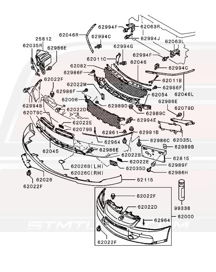 Mitsubishi OEM Front Lip for Evo 9 (Non-SE) (6512A046WA)