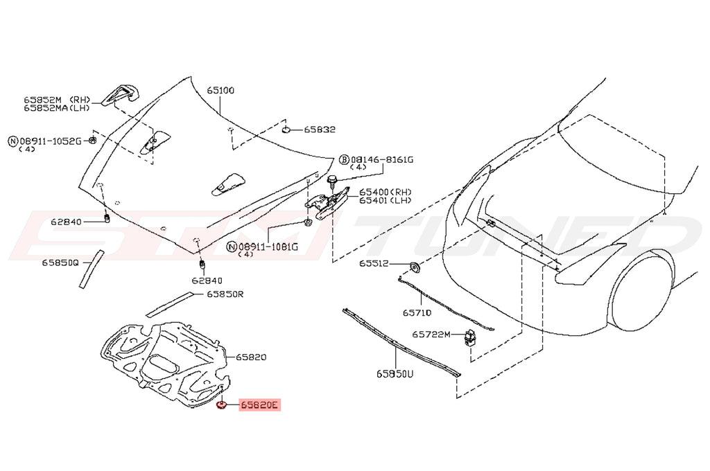 Nissan OEM Hood Insulator Clips for R35 GTR (65846-4Z000)