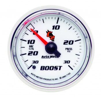 Boost/Vacuum: -30 to 30 PSI - C2 Mechanical Gauge (2 1/16)